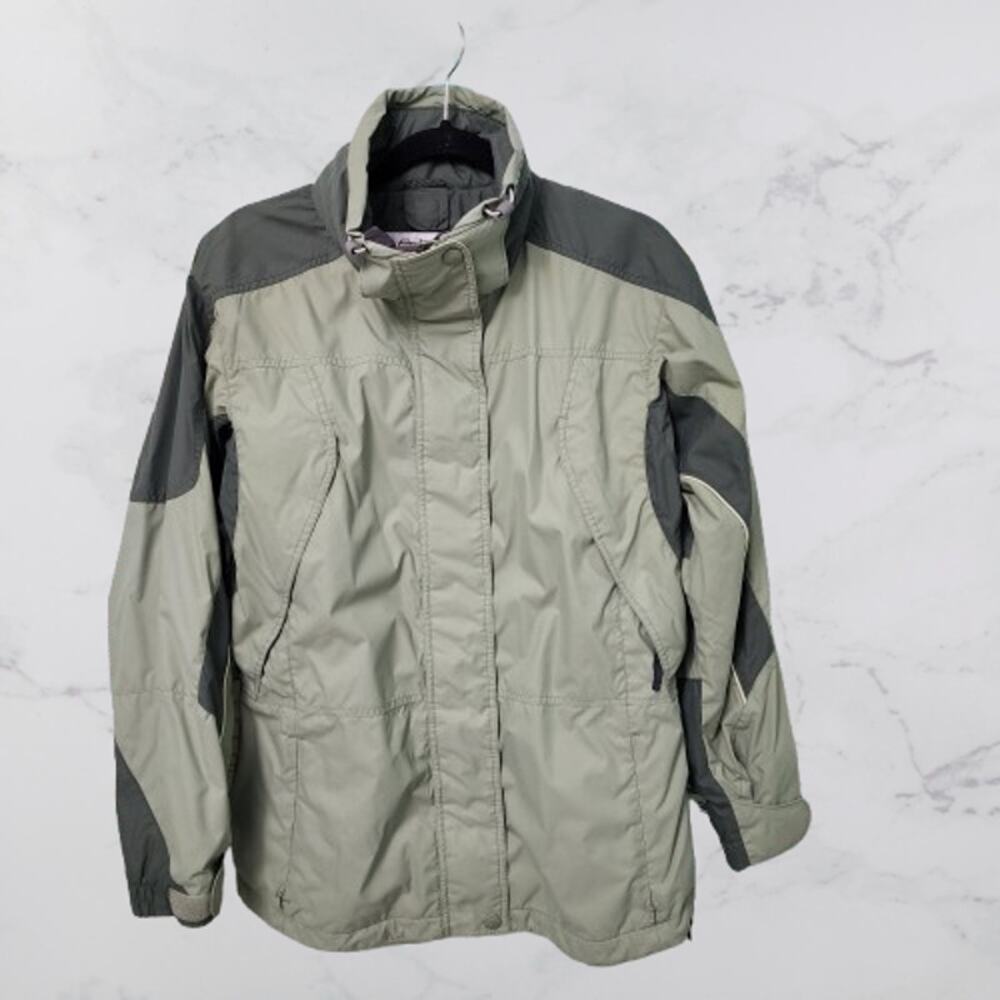 Vintage Columbia Outdoor Jacket Zip Snap Green Women's Medium Interchange Core